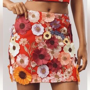 Anthropologie NWT Sz M (runs a little small) stunning Endless Rose floral skirt